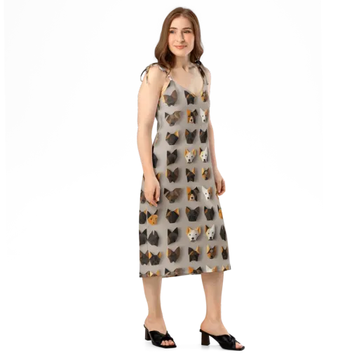 Low-poly Canine on a Slip Dress
