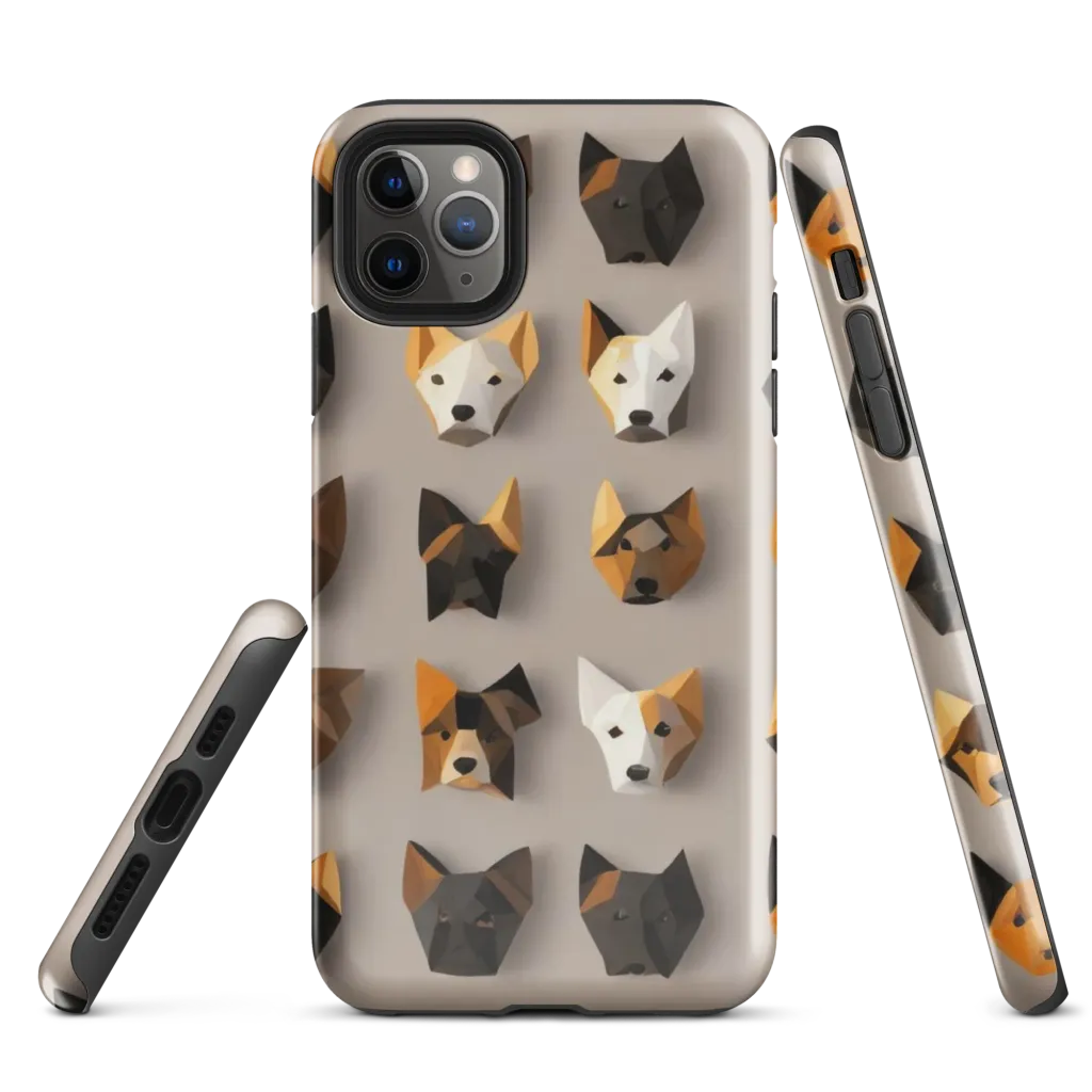 Low-poly Canine on Tough Case for iPhone® — Front
