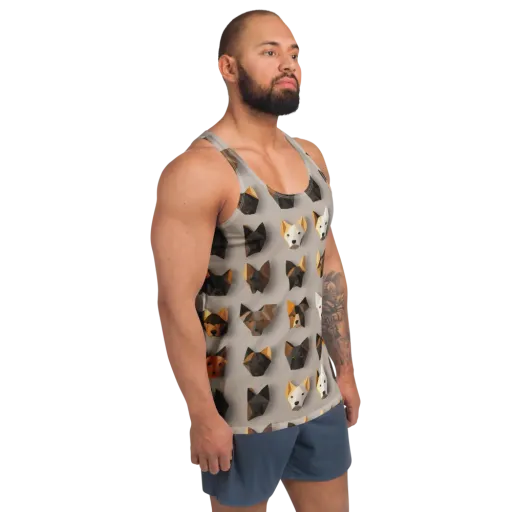 Low-poly Canine on a Men's Tank Top
