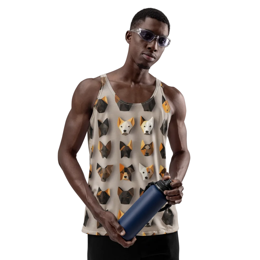 Low-poly Canine on Men's Tank Top — Front