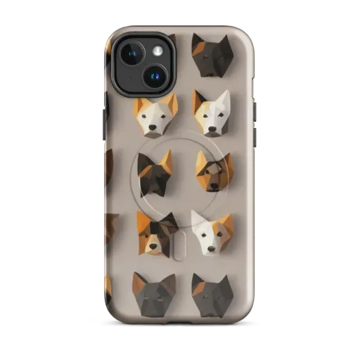 Low-poly Canine on a MagSafe Tough Case for iPhone®
