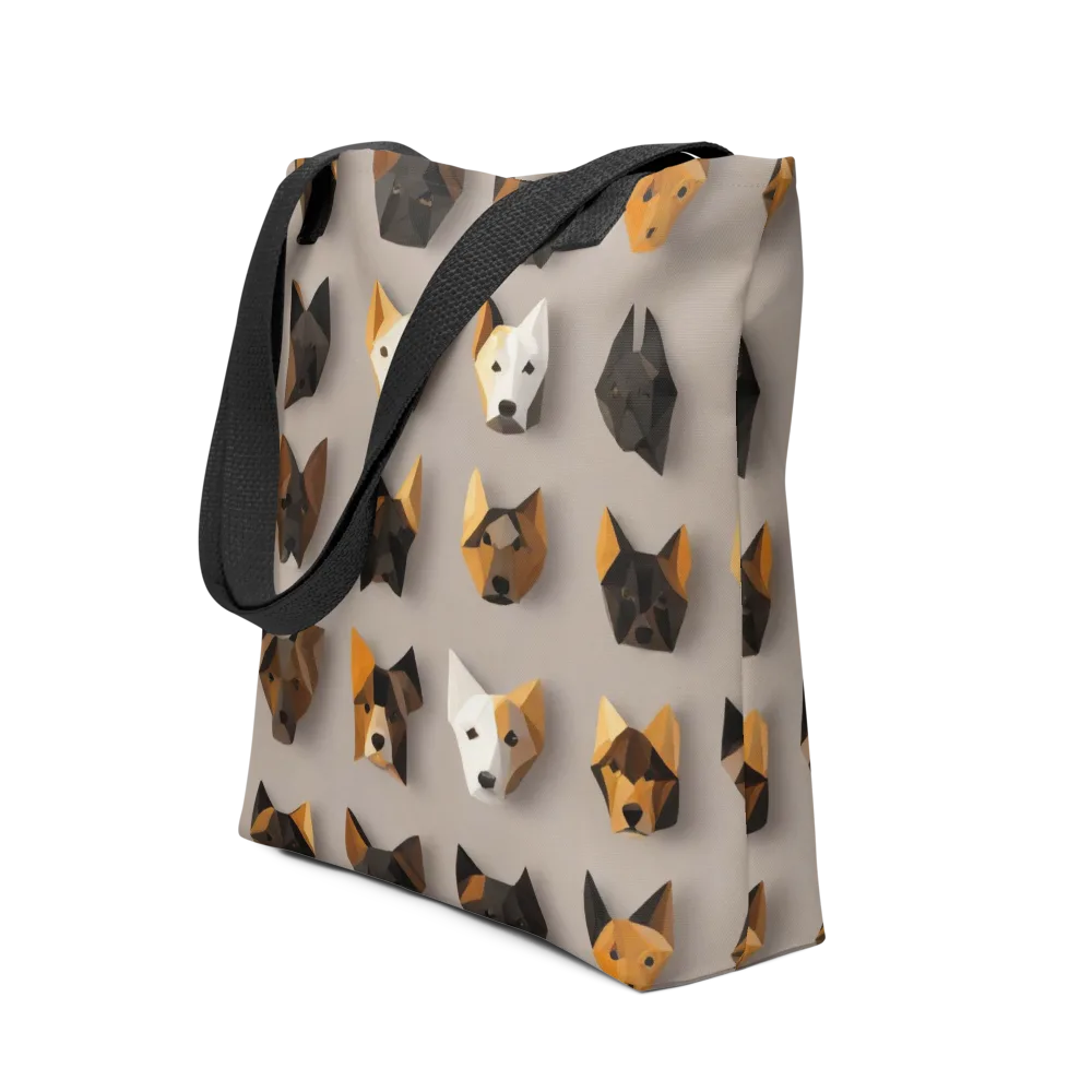Low-poly Canine on Tote Bag — Front