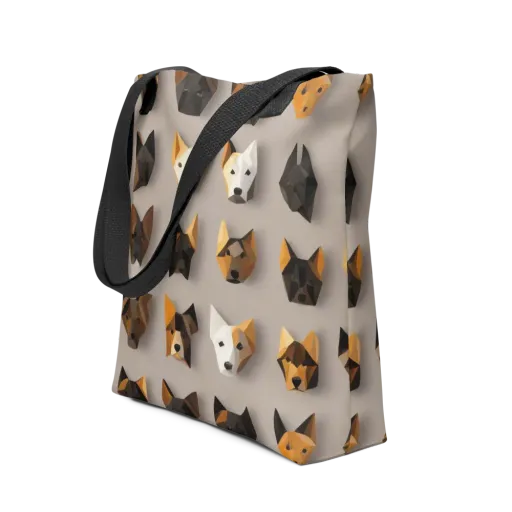 Low-poly Canine on a Tote Bag