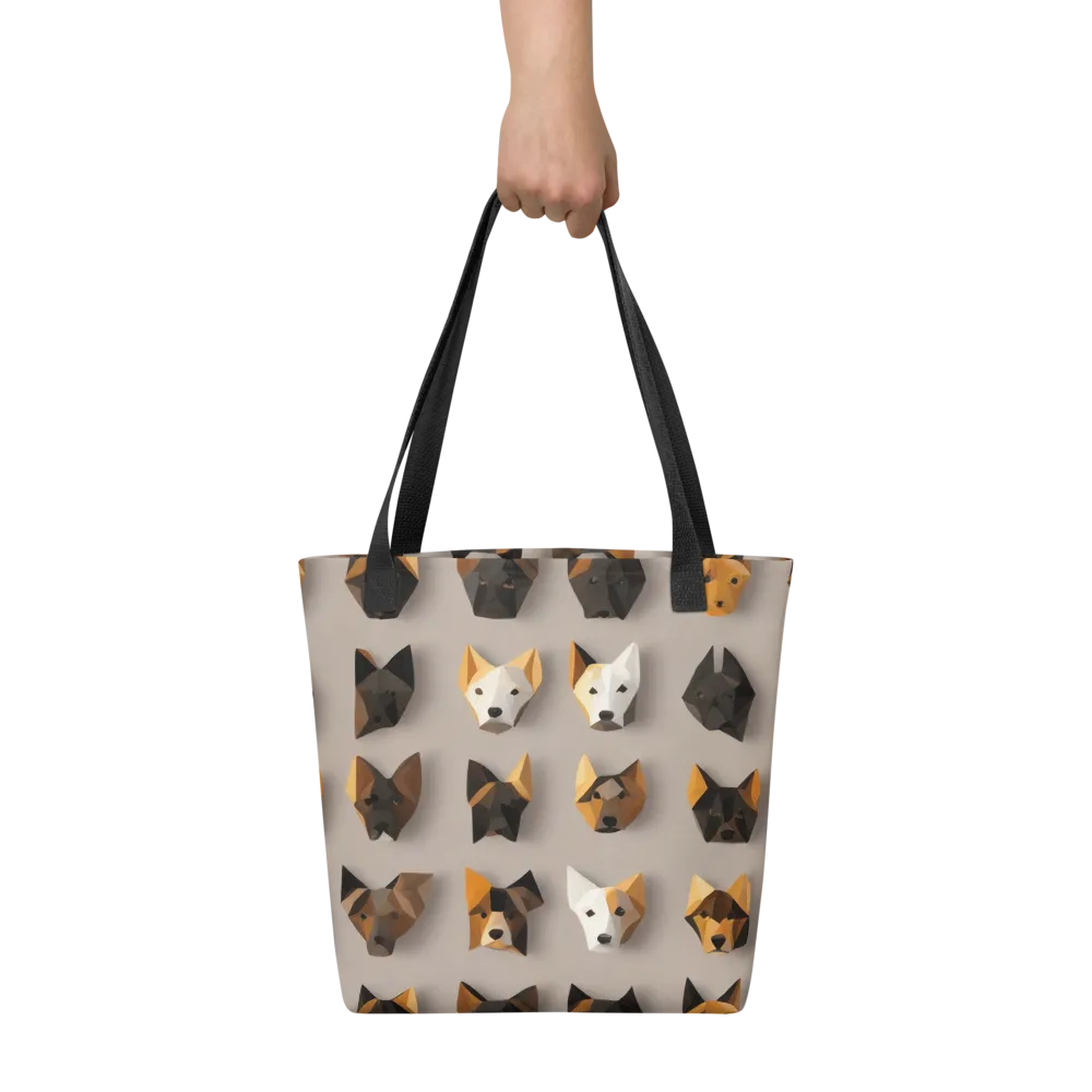 Low-poly Canine on Tote Bag — Front