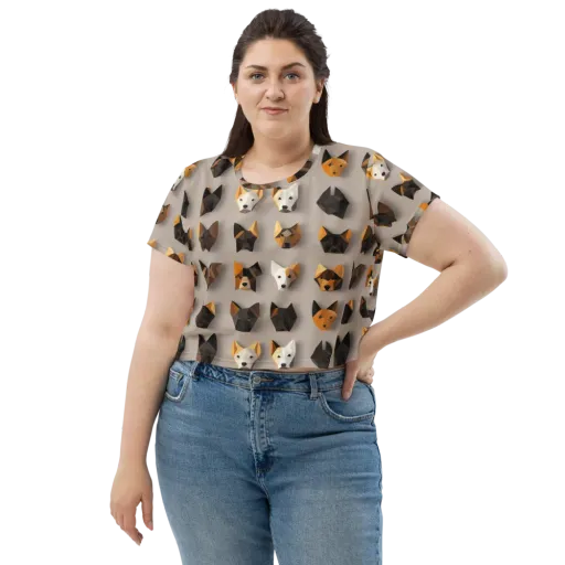 Low-poly Canine on a Crop Tee