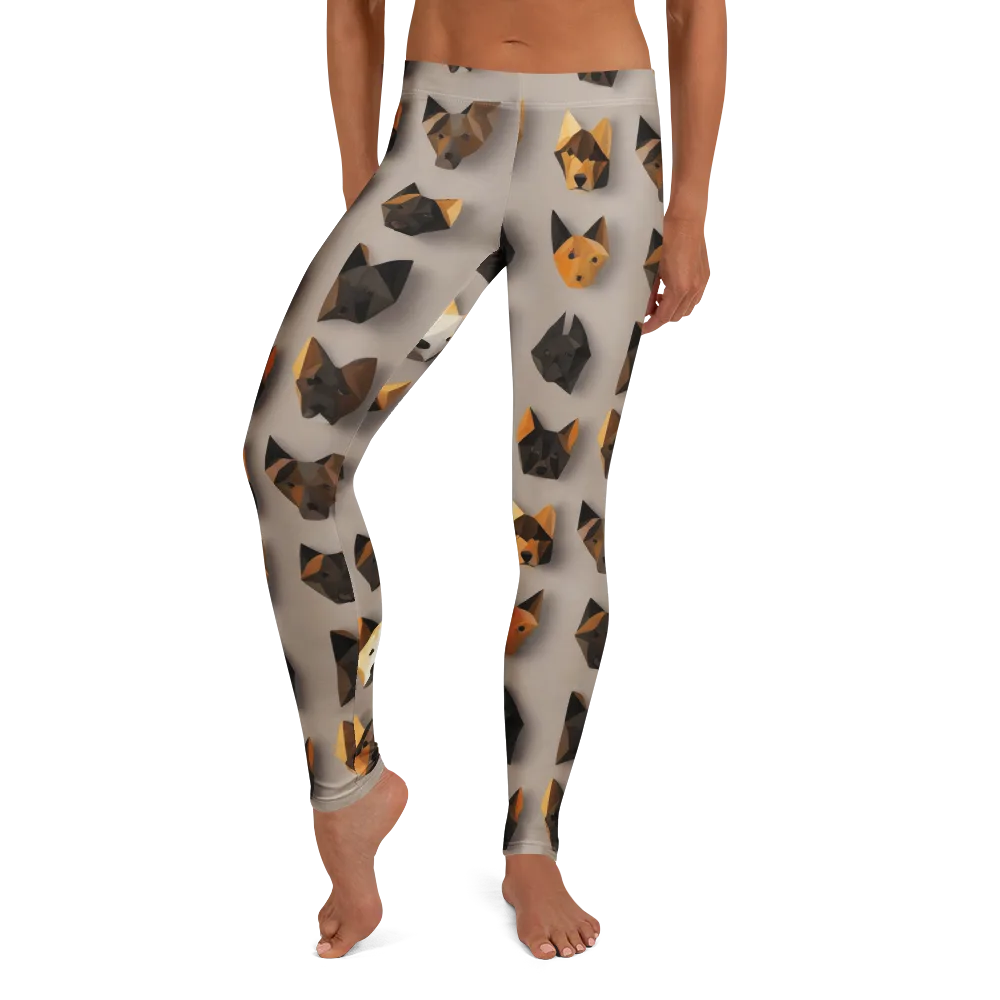 Low-poly Canine on Leggings — Front