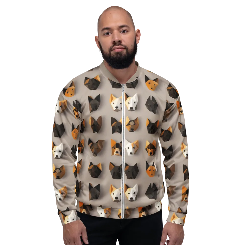 Low-poly Canine on Bomber Jacket — Front
