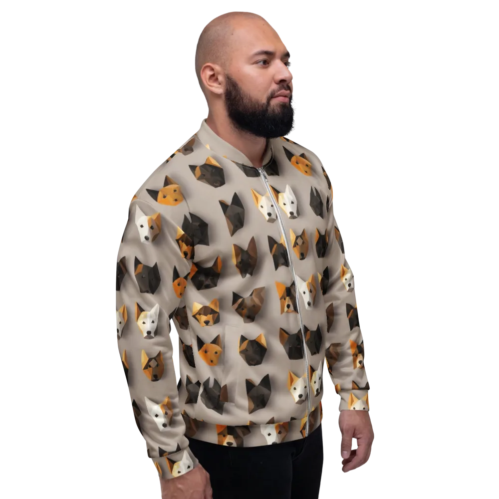 Low-poly Canine on Bomber Jacket — Right