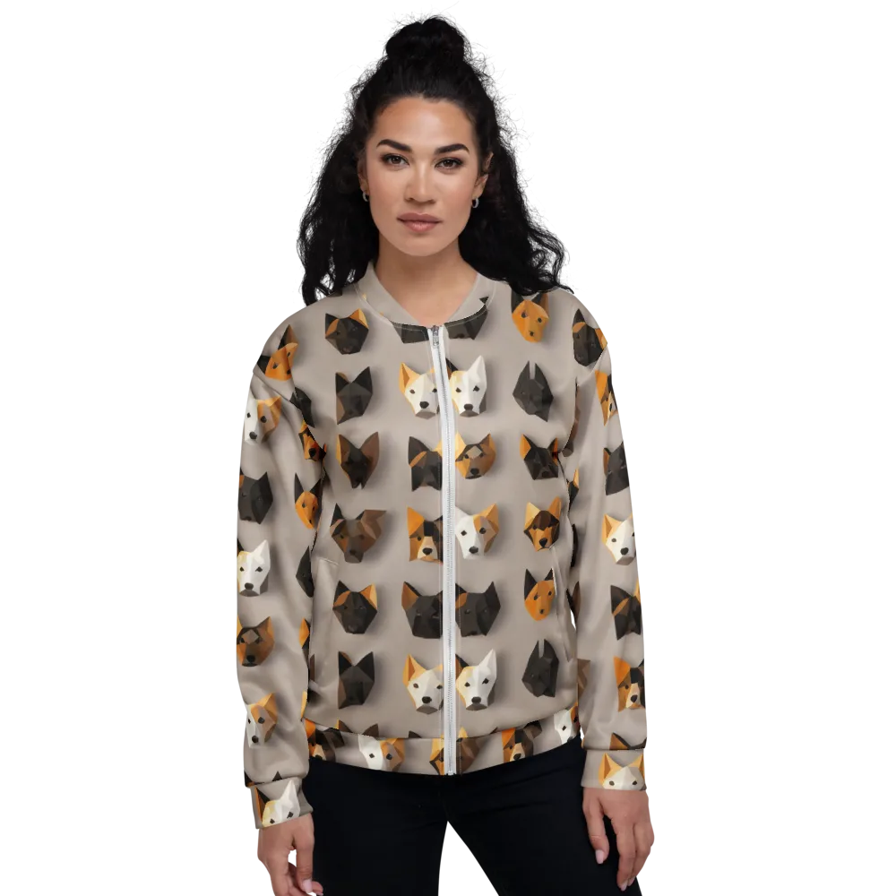 Low-poly Canine on Bomber Jacket — Front