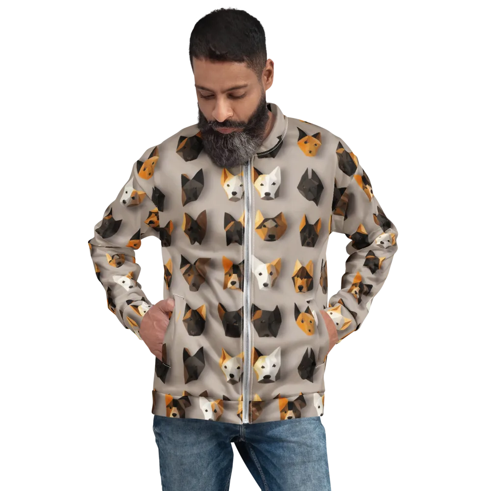 Low-poly Canine on Bomber Jacket — Front