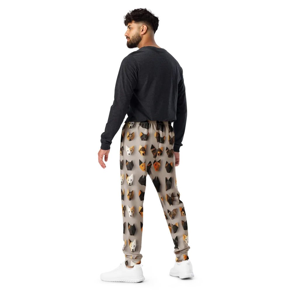 Low-poly Canine on Men's Joggers — Back