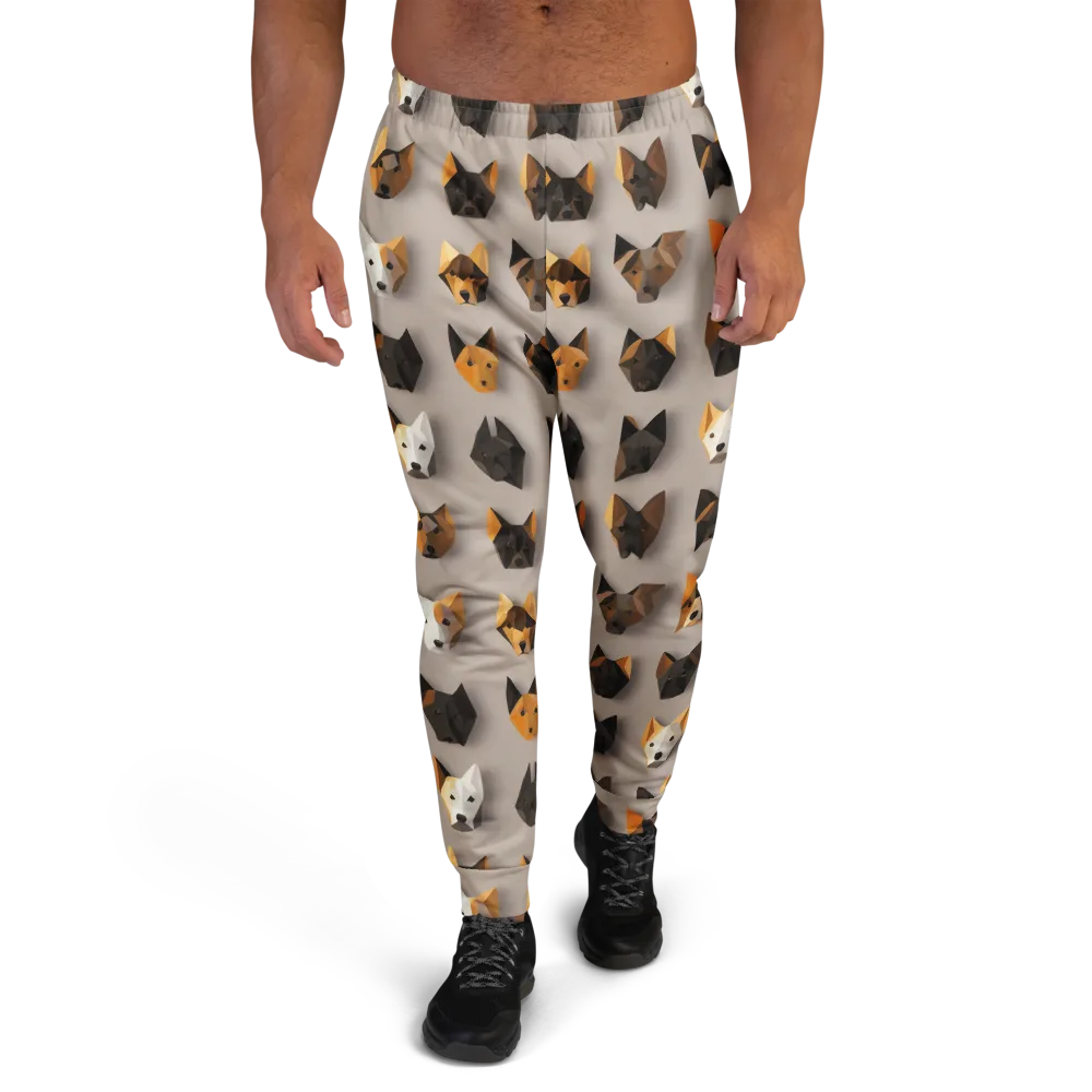 Low-poly Canine on Men's Joggers — Front