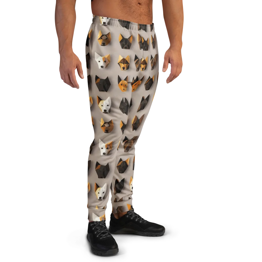 Low-poly Canine on Men's Joggers — Right