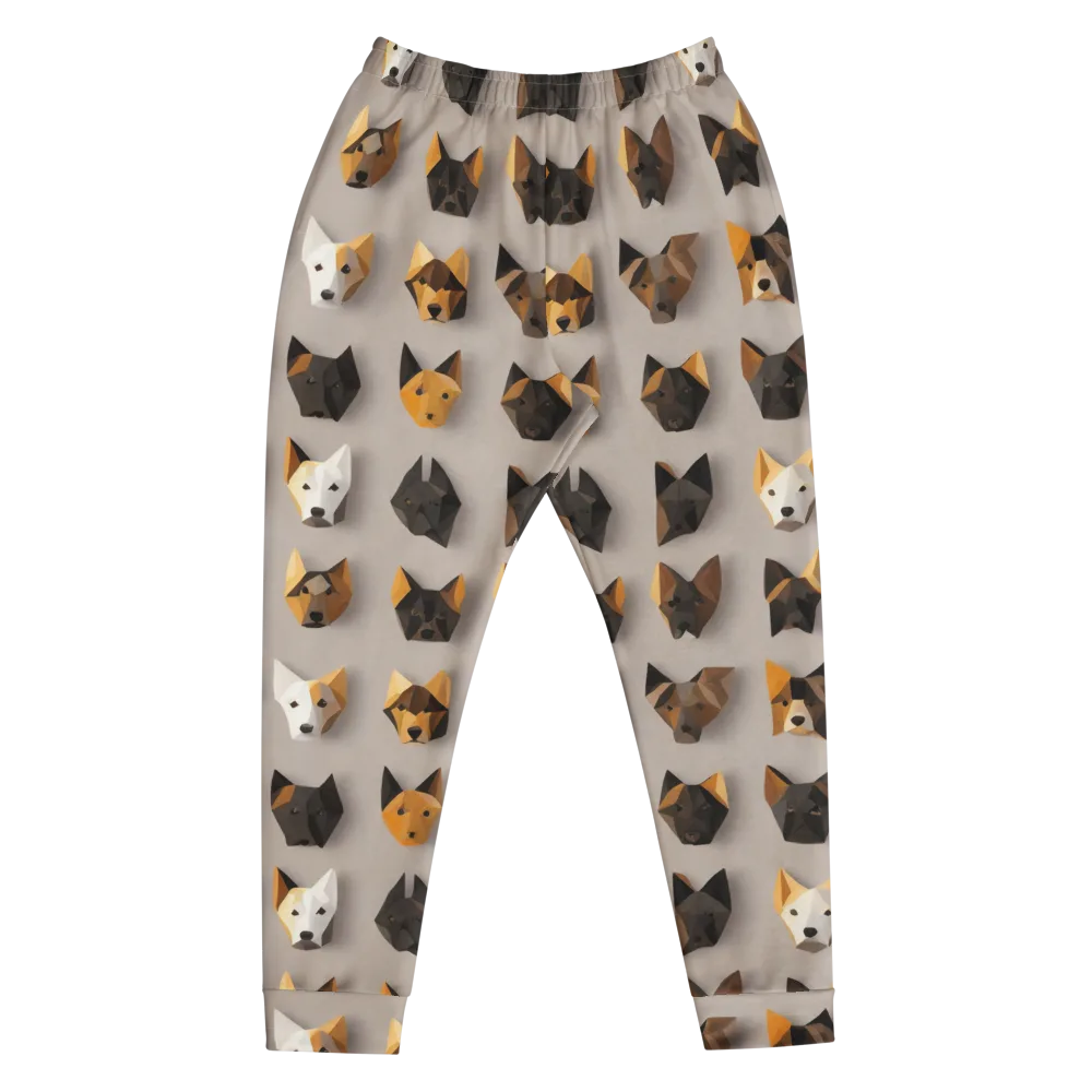 Low-poly Canine on Men's Joggers — Front