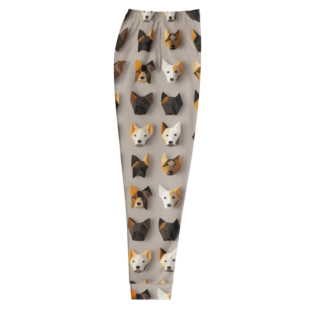 Low-poly Canine on Men's Joggers — Right