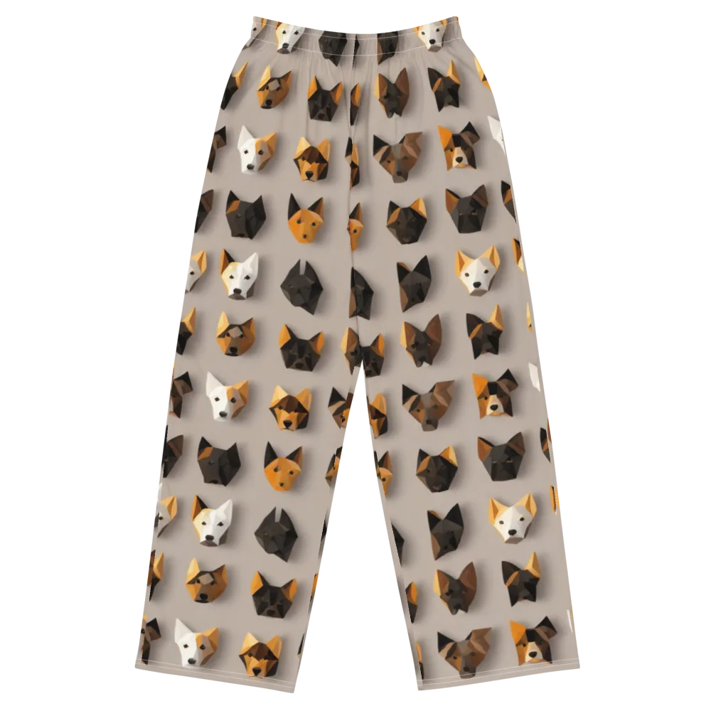 Low-poly Canine on Wide-Leg Pants — Front