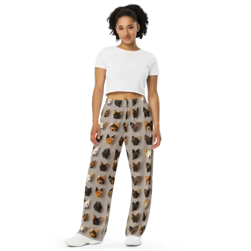Low-poly Canine on a Wide-Leg Pants
