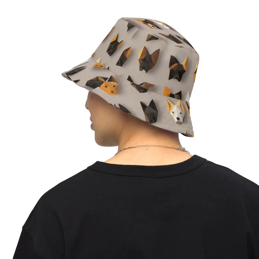 Low-poly Canine on Reversible Bucket Hat — Back Inside