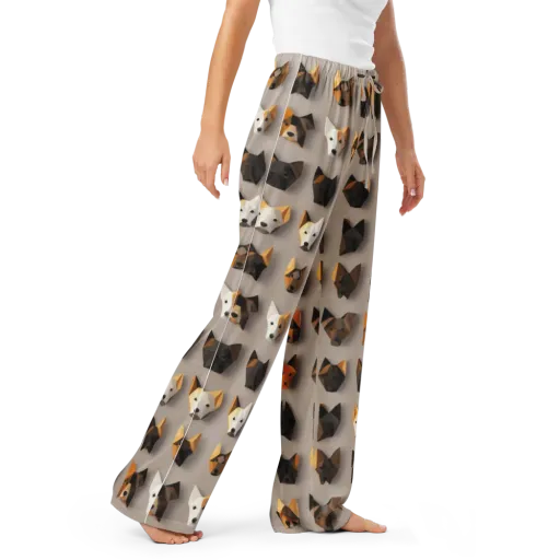 Low-poly Canine on a Women's Pajama Pants