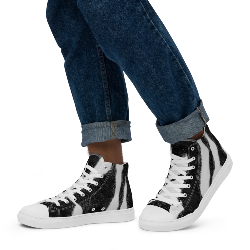 Ray's Illusion on Men's High Top Canvas Shoes — Left
