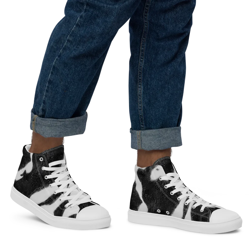 Ray's Illusion on Men's High Top Canvas Shoes — Right