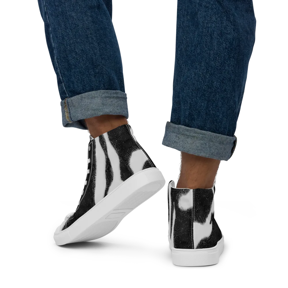 Ray's Illusion on Men's High Top Canvas Shoes — Back