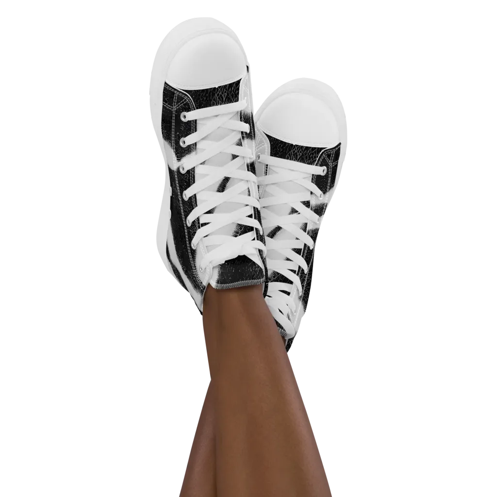 Ray's Illusion on Women's High Top Canvas Shoes — Front