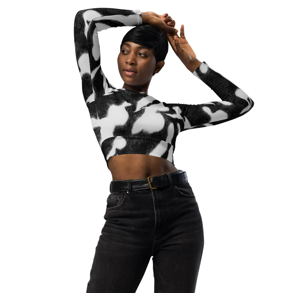 Ray's Illusion on Long Sleeve Crop Top — Front