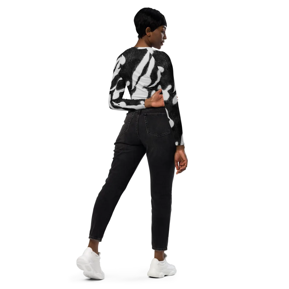 Ray's Illusion on Long Sleeve Crop Top — Right Back