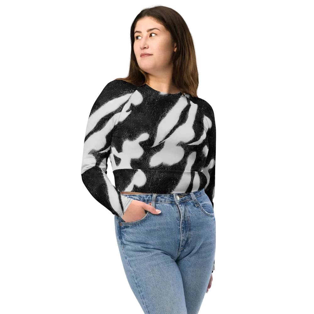 Ray's Illusion on Long Sleeve Crop Top — Front