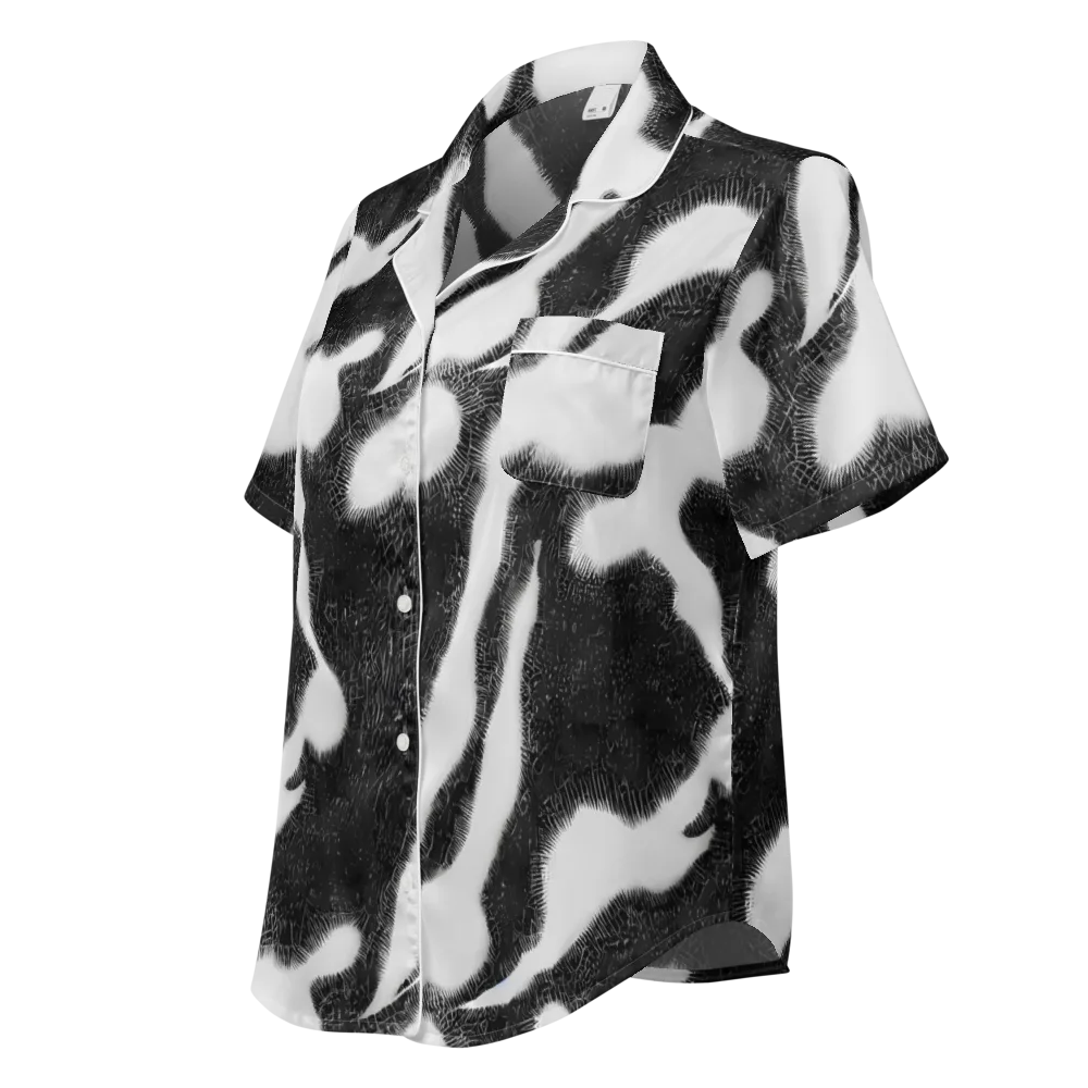Ray's Illusion on Women's Short Sleeve Pajama Top — Left Front