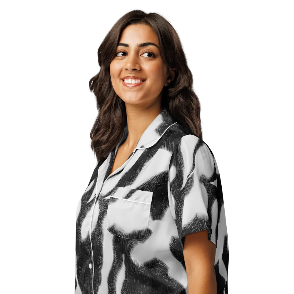Ray's Illusion on Women's Short Sleeve Pajama Top — Left Front