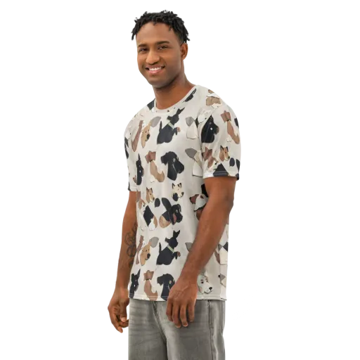 Paws And Pieces on a Men's Cotton Crew Neck T-Shirt