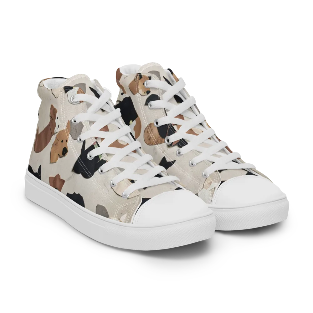 Paws And Pieces on Men's High Top Canvas Shoes — Right Front