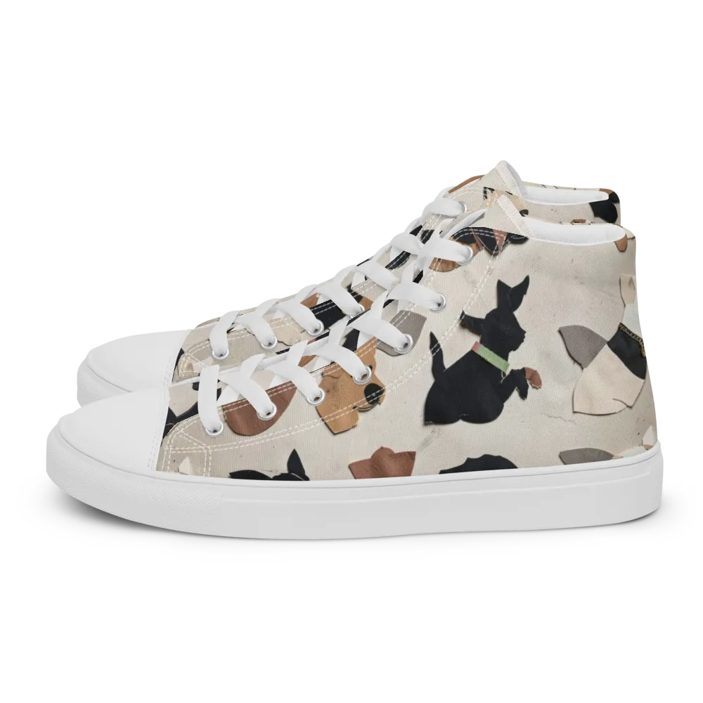 Paws And Pieces on Men's High Top Canvas Shoes — Left
