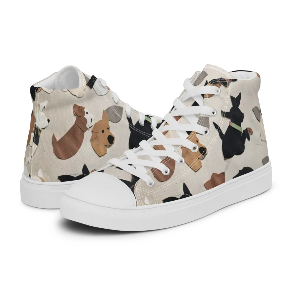 Paws And Pieces on Men's High Top Canvas Shoes — Left