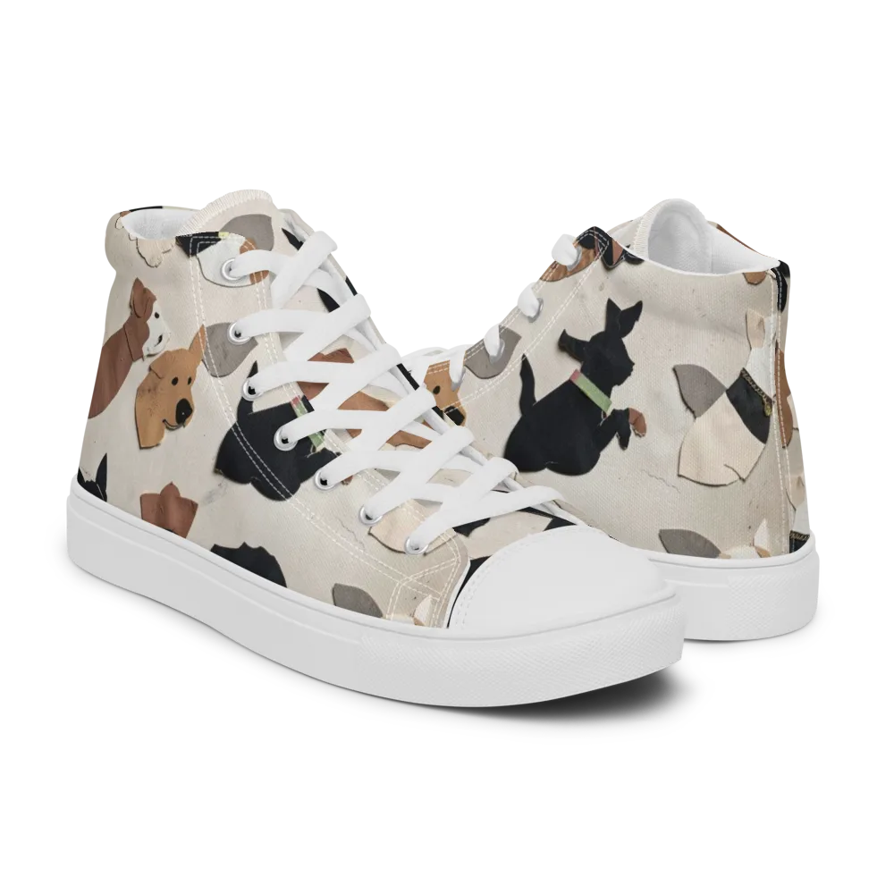 Paws And Pieces on Men's High Top Canvas Shoes — Right