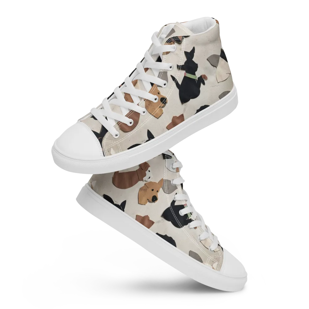 Paws And Pieces on Men's High Top Canvas Shoes — Front