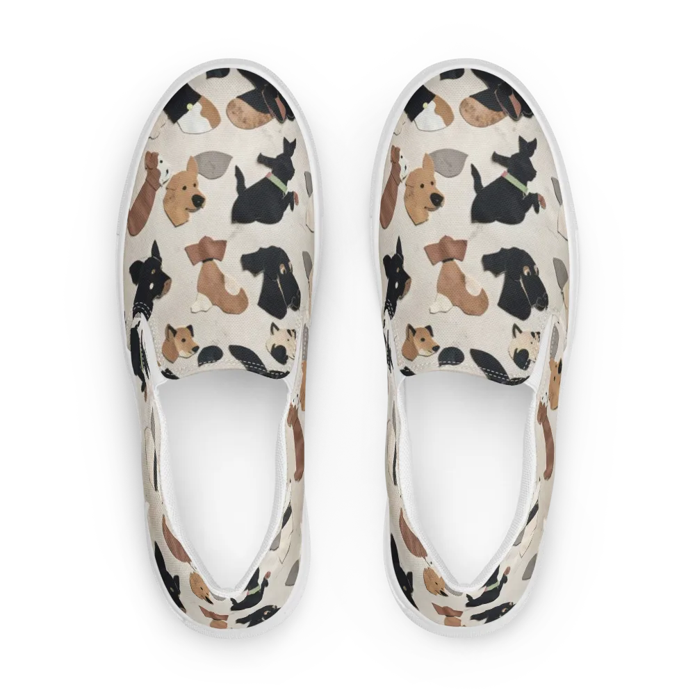 Paws And Pieces on Men's Slip-On Canvas Shoes — Front