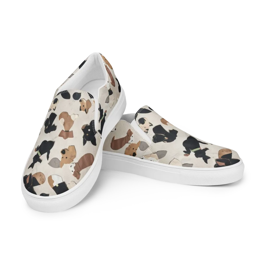 Paws And Pieces on Men's Slip-On Canvas Shoes — Left Front