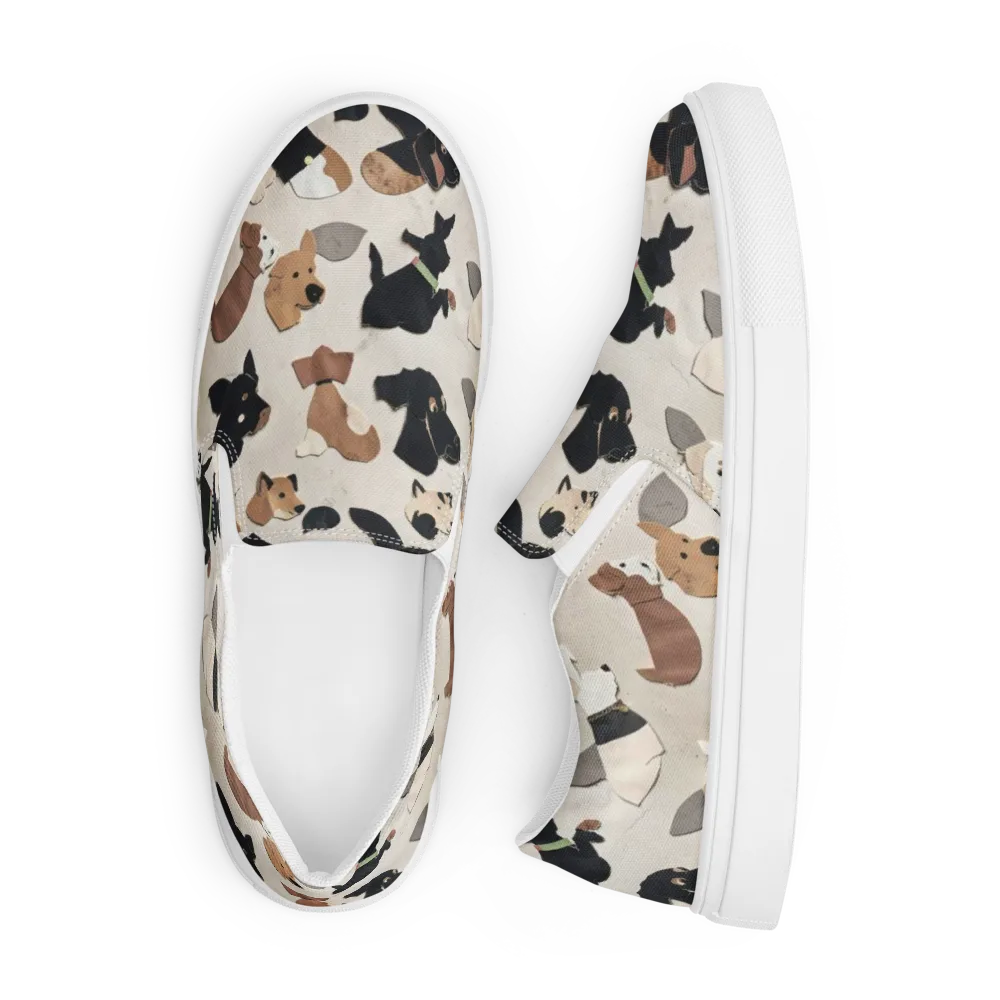 Paws And Pieces on Men's Slip-On Canvas Shoes — Front