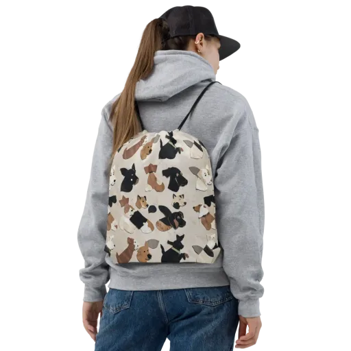 Paws And Pieces on a Drawstring Bag