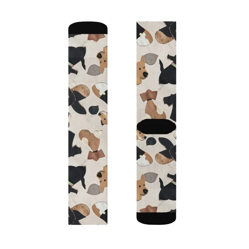Paws And Pieces on Socks — Right Sock