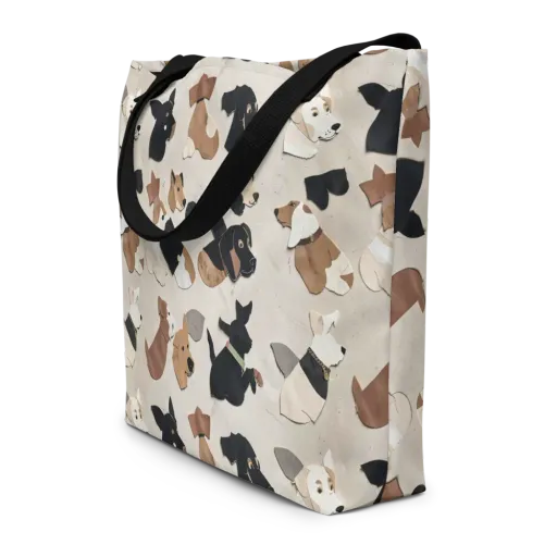Paws And Pieces on a Large Tote Bag W/ Pocket