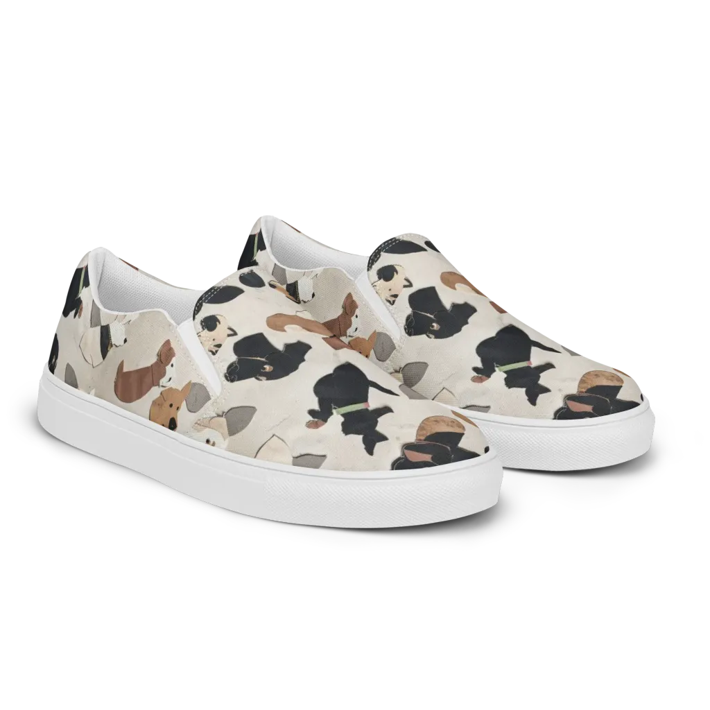Paws And Pieces on Women's Slip-On Canvas Shoes — Right Front