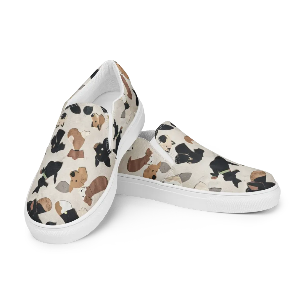 Paws And Pieces on Women's Slip-On Canvas Shoes — Left Front