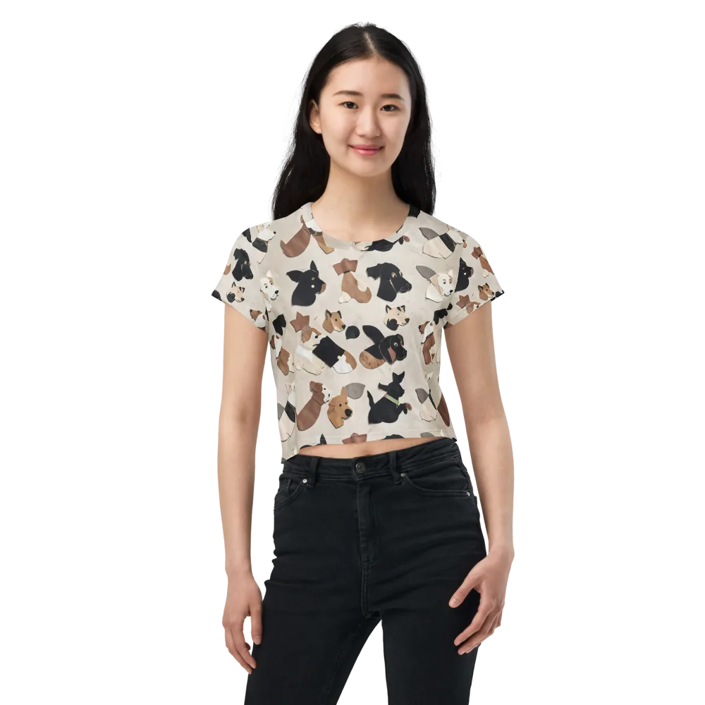Paws And Pieces on Crop Tee — Front