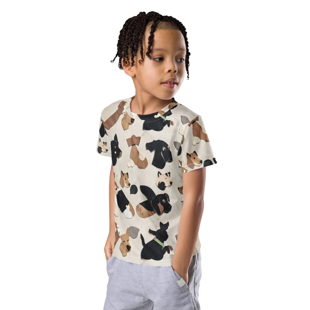 Paws And Pieces on Kids Crew Neck T-Shirt — Left Front