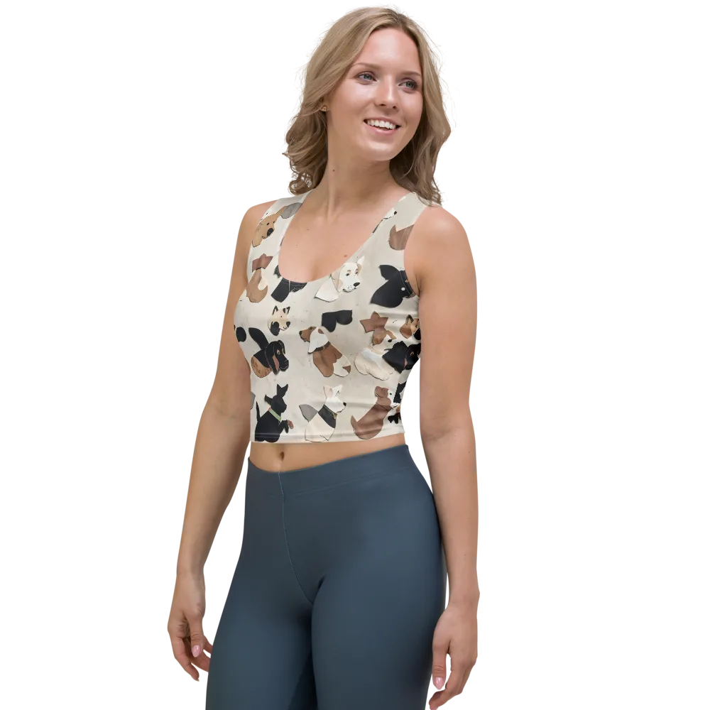 Paws And Pieces on Crop Top — Left Front
