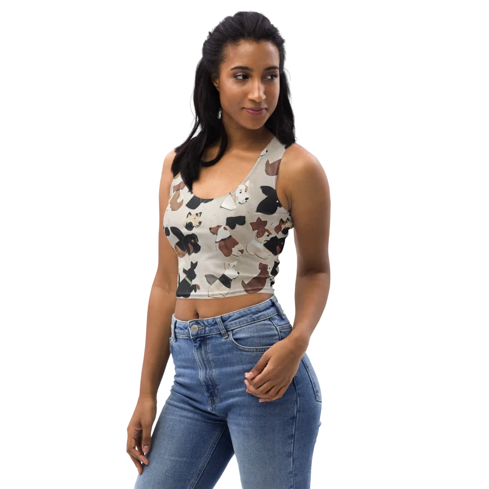 Paws And Pieces on Crop Top — Left Front